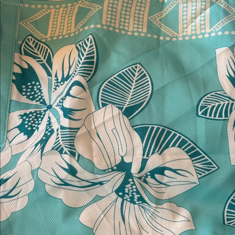 Ekouaer - Floral Button-Down Dress in Teal and White - Picture 5 of 6